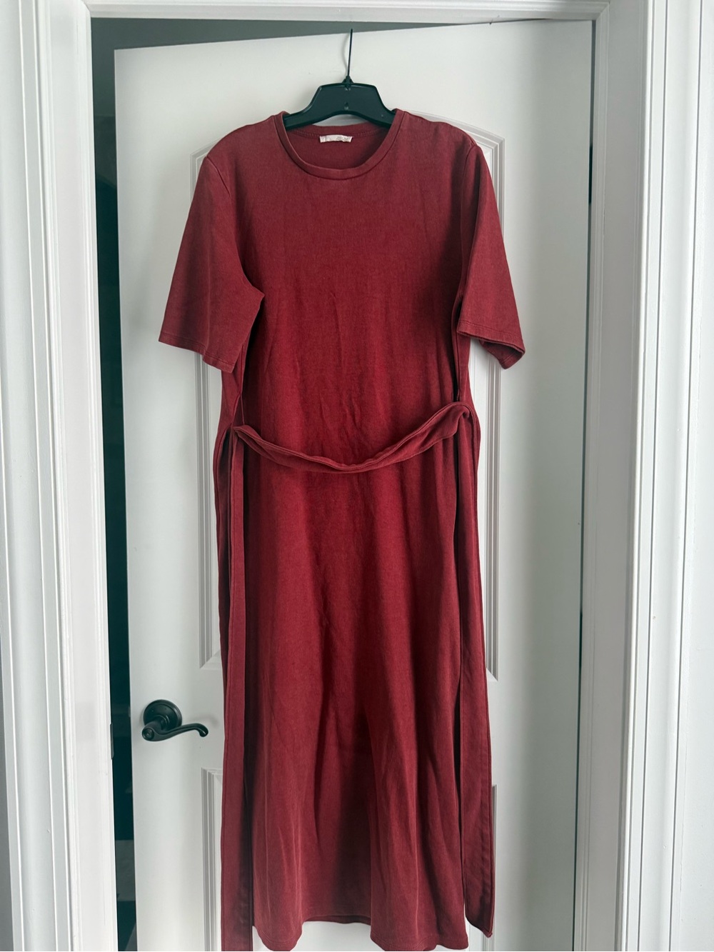 Zara Burgundy Maxi Dress with Waist Tie